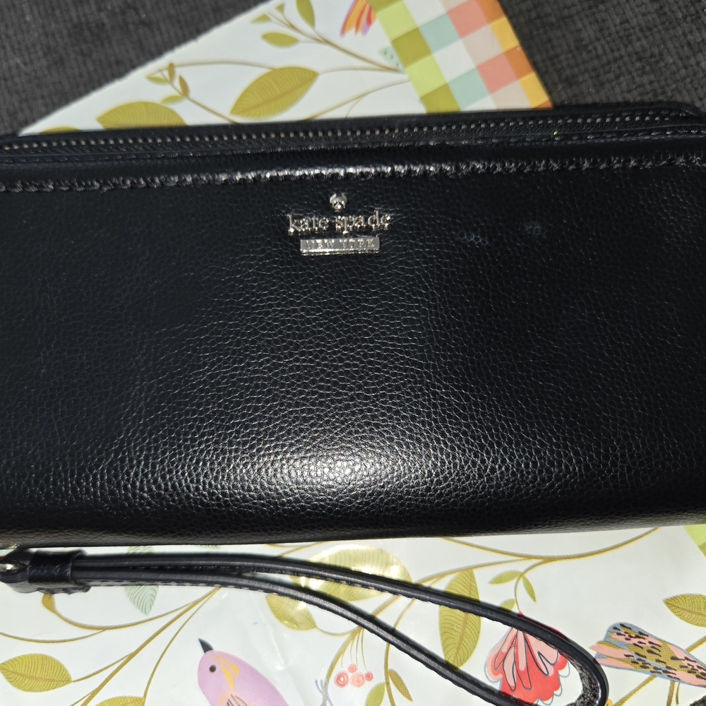 Kate Spade Black Leather Wristlet